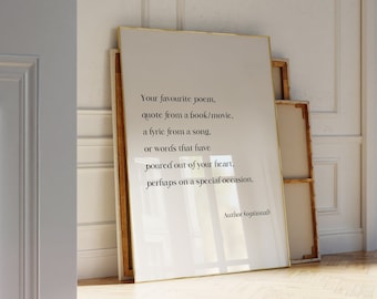 Impresión artística de poema personal, regalo de impresión de poema personalizado, impresión de su propio poema, texto de impresión de cita personalizada, regalo de poema de arte de pared, regalo personalizado