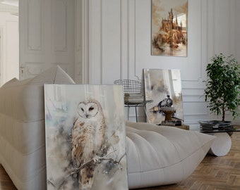 Wizard Castle Owl Train Poster Set, Nursery Printable Wall Art, Magical School Decor, Fantasy Digital Download, Wizard Room Prints