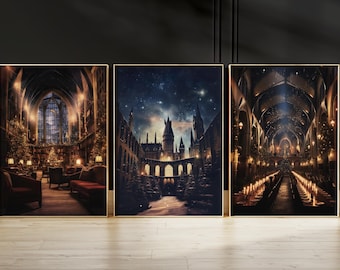 Enchanted Castle Art Print, Magical Fantasy Wall Decor, Gift for Fantasy Lovers (Printable)