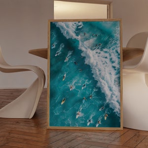 Surfer Poster, Surf Wandkunst, Luftbild, Surfer, Surfen Fotografie, Antenne Strand Druck Antenne, Luftbild Druck