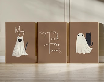 Láminas de Halloween para guardería, láminas de Halloween para truco o trato, láminas de Halloween, letreros de decoración para fiestas infantiles de Halloween, descarga digital
