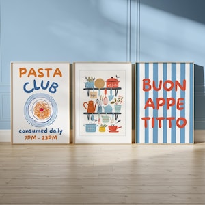 Impresión de Noche de Pasta, Póster de Espaguetis, Impresión para Amantes de la Pasta, Impresión de La Dolce Vita, Impresión de Pasta para la Cocina, Póster de Comida Italiana, Ilustración de Pasta