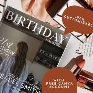 Editable Birthday Magazine, Vogue Custom Magazine Canva Template, Personalized Magazine Firft for Best Friend Sister, Magazine Personnalisé