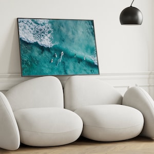 Aerial Surfing Printable Wall Art, Aerial Photography, Surfers Posters, Ocean Wall Art, Aerial Beach Prints, Surf Prints, Surf Digital Print