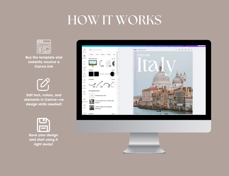 Travel Magazine Template
Digital Travel Journal
Printable Vacation Planner
Editable Travel Guide
Canva Travel Brochure
DIY Travel Photo Book
Travel Memory Keepsake
Vacation Scrapbook Template
Personalized Travel Journal
Custom Travel Scrapbook
