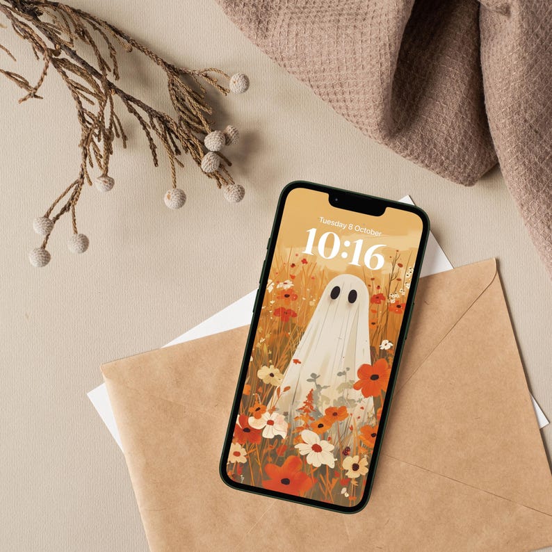 Fall Phone Wallpapers, Halloween Wallpaper iPhone, Autumn Smartphone Wallpaper Set, Cute Spooky Phone Background, Spooky Phone Background