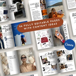 Editable Birthday Magazine, Vogue Custom Magazine Canva Template, Personalized Magazine Gift for Best Friend Sister, Magazine Personnalisé image 3