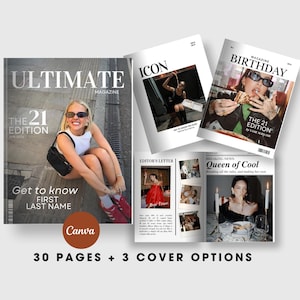 Editable Birthday Magazine, Vogue Custom Magazine Canva Template, Personalized Magazine Gift for Best Friend Sister, Magazine Personnalisé