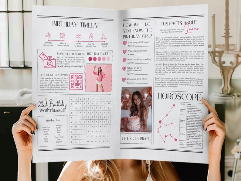 Birthday Newspaper Template, Custom Newspaper Large, the Birthday Times
