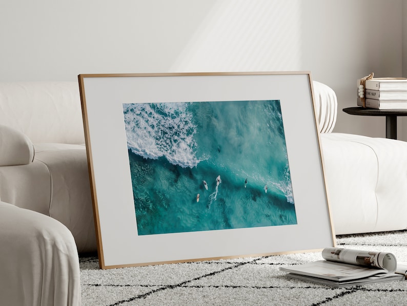 Aerial Surfing Printable Wall Art, Aerial Photography, Surfers Posters, Ocean Wall Art, Aerial Beach Prints, Surf Prints, Surf Digital Print