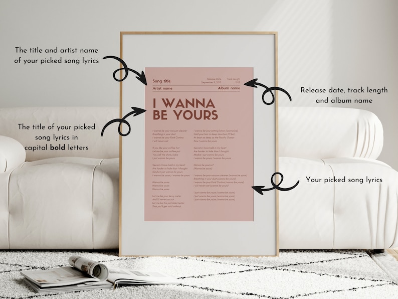 Custom Song Lyrics Print Colourful Music Poster Favourite Song custom-song-lyrics-print-colourful-music-poster-favourite-song