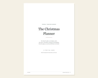 Christmas Planner Printable, Six Gift, Budget and Holiday Worksheets, A4 and US Letter