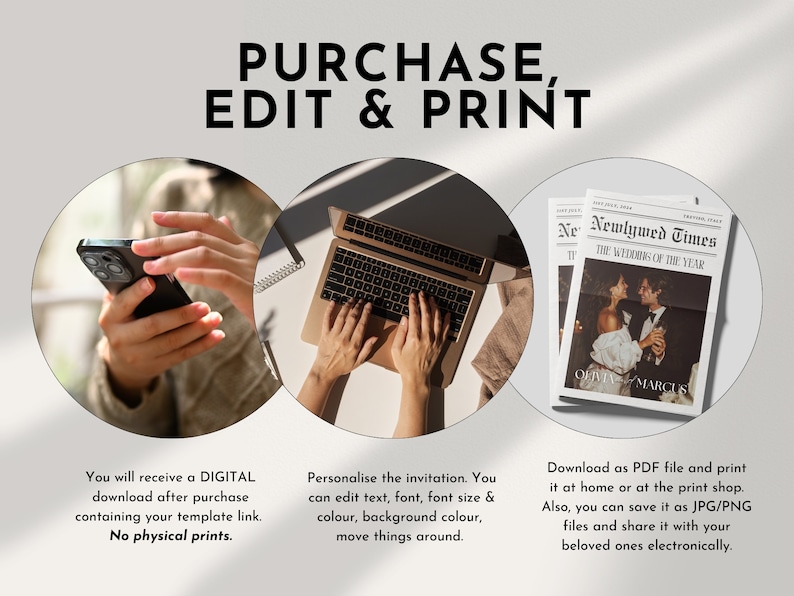 Wedding Newspaper Program Template, Editable Folded Newspaper, Printable Wedding Newspaper Program, Canva Newspaper Template, DIY Newspaper
