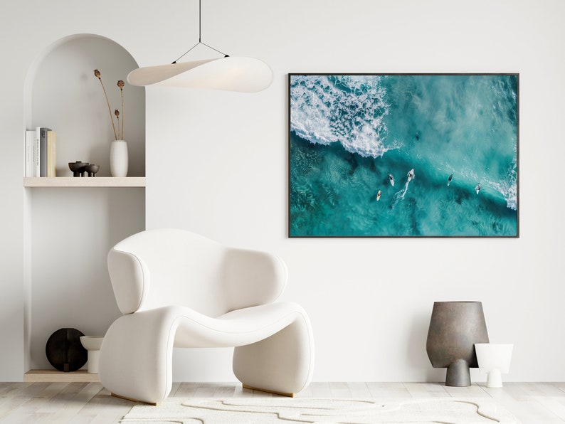 Aerial Surfing Printable Wall Art, Aerial Photography, Surfers Posters, Ocean Wall Art, Aerial Beach Prints, Surf Prints, Surf Digital Print