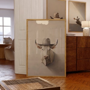 Highland Cow Gallery Wall Set, Southwest Prints, Rustic Western Wall Art, Printable Farmhouse Photography Decor, Cowboy Hat Poster, Digital