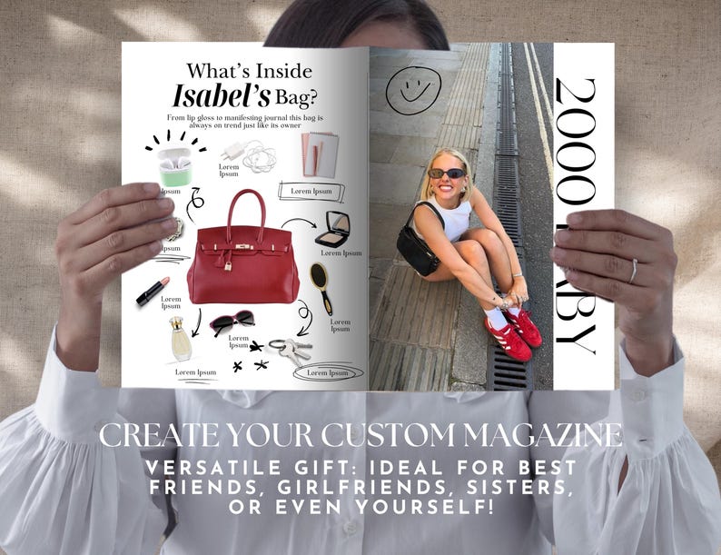 Editable Birthday Magazine, Vogue Custom Magazine Canva Template, Personalized Magazine Firft for Best Friend Sister, Magazine Personnalisé