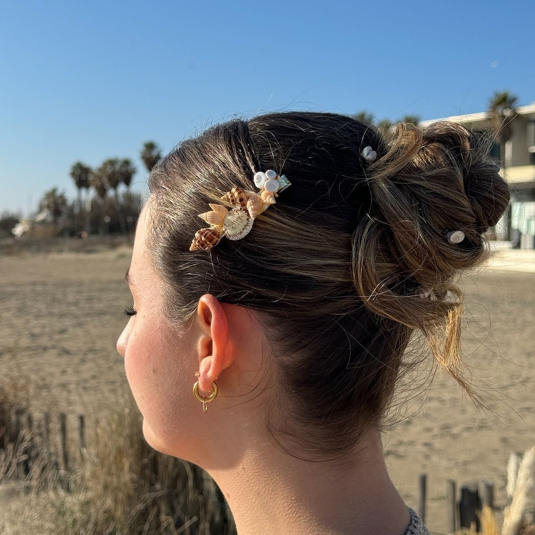 Shell Barrettes Shell Barrette - Etsy