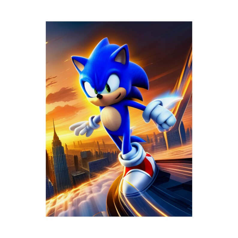 Sonic the Hedgehog Poster Sonic Poster Sonic Art Poster Original Sonic