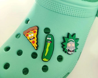 Pickle Pizza and Rick Croc Charms PVC Accessories for Clogs