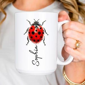 Personalized Ladybug Mug, Ladybug Coffee Mug, Ladybug Lover Gift, Ladybug Drinkware, Bug Lover Gift, Ladybug Cup, Ladybug Gifts, Ladybug