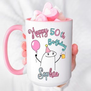 Personalized Birthday Mug, Custom Name and Age Coffee Cup Gift, Birthday Celebration, Happy Birthday Present, Unique Celebration Drinkware