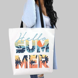 Summer Vibes-draagtas, strandtas, hallo zomer, markttas, boodschappentas, herbruikbare draagtas, boodschappentas, strandcadeaus, zomer
