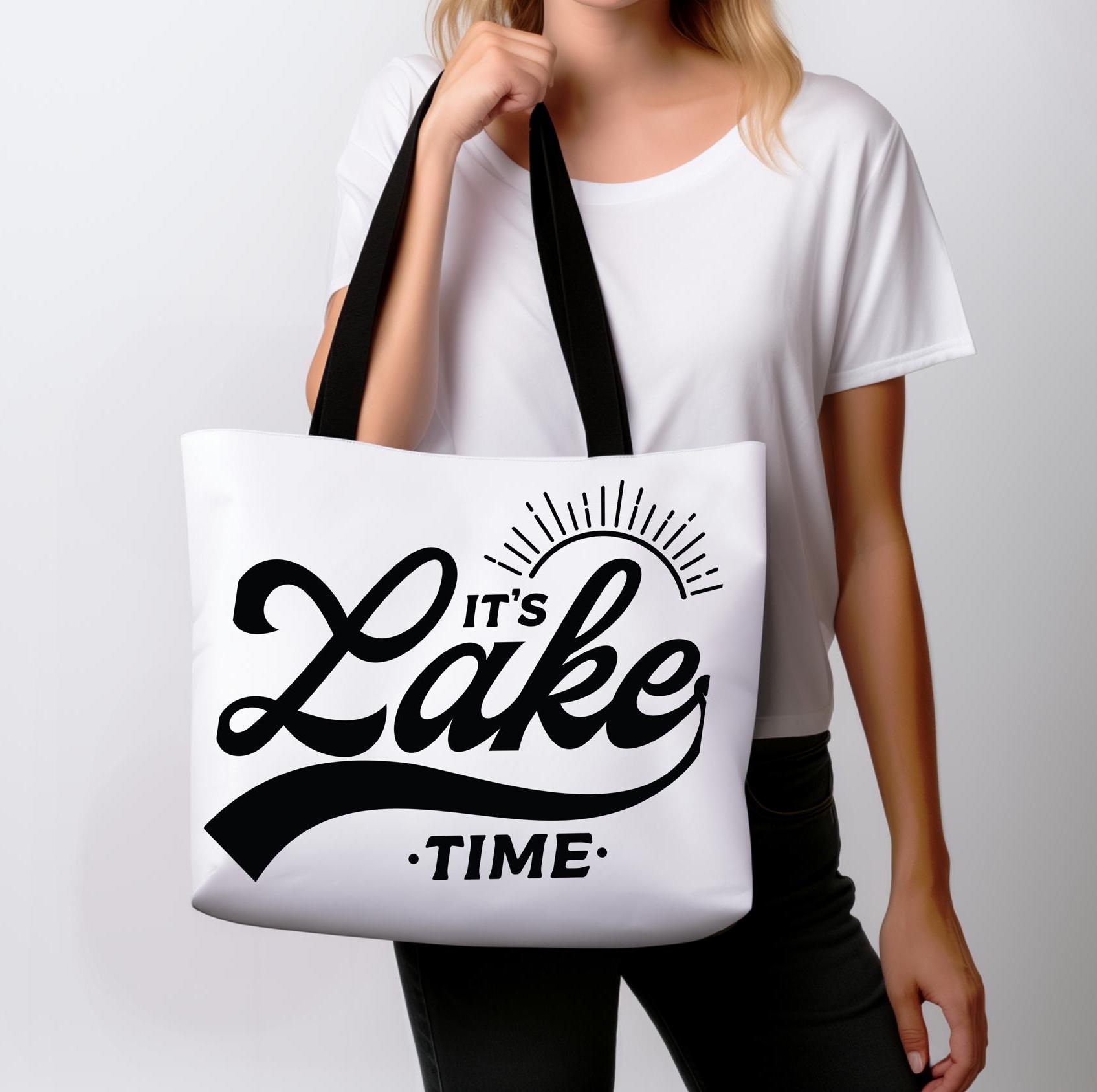 Sac fourre-tout Lake Time, sac fourre-tout lac, sac lac, sac fourre-tout lac, cadeau pour amoureux du lac, sac fourre-tout de vacances, accessoires d'
