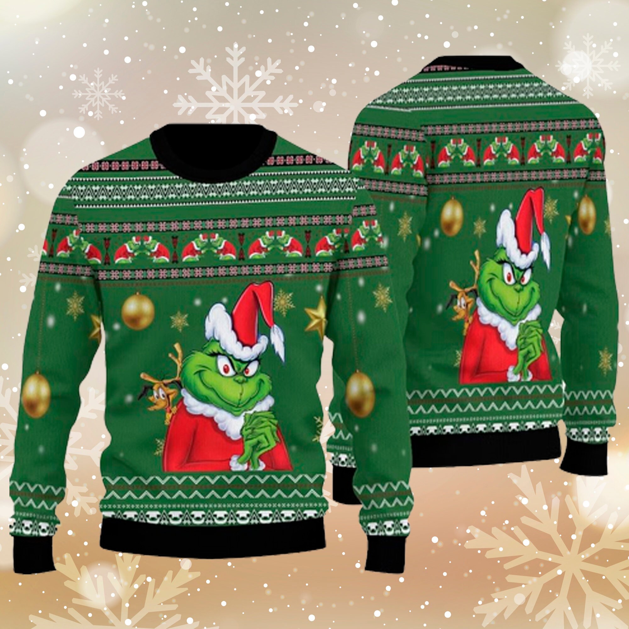 The Grinch Ugly Christmas Sweater the Grinch Ugly Sweater Etsy