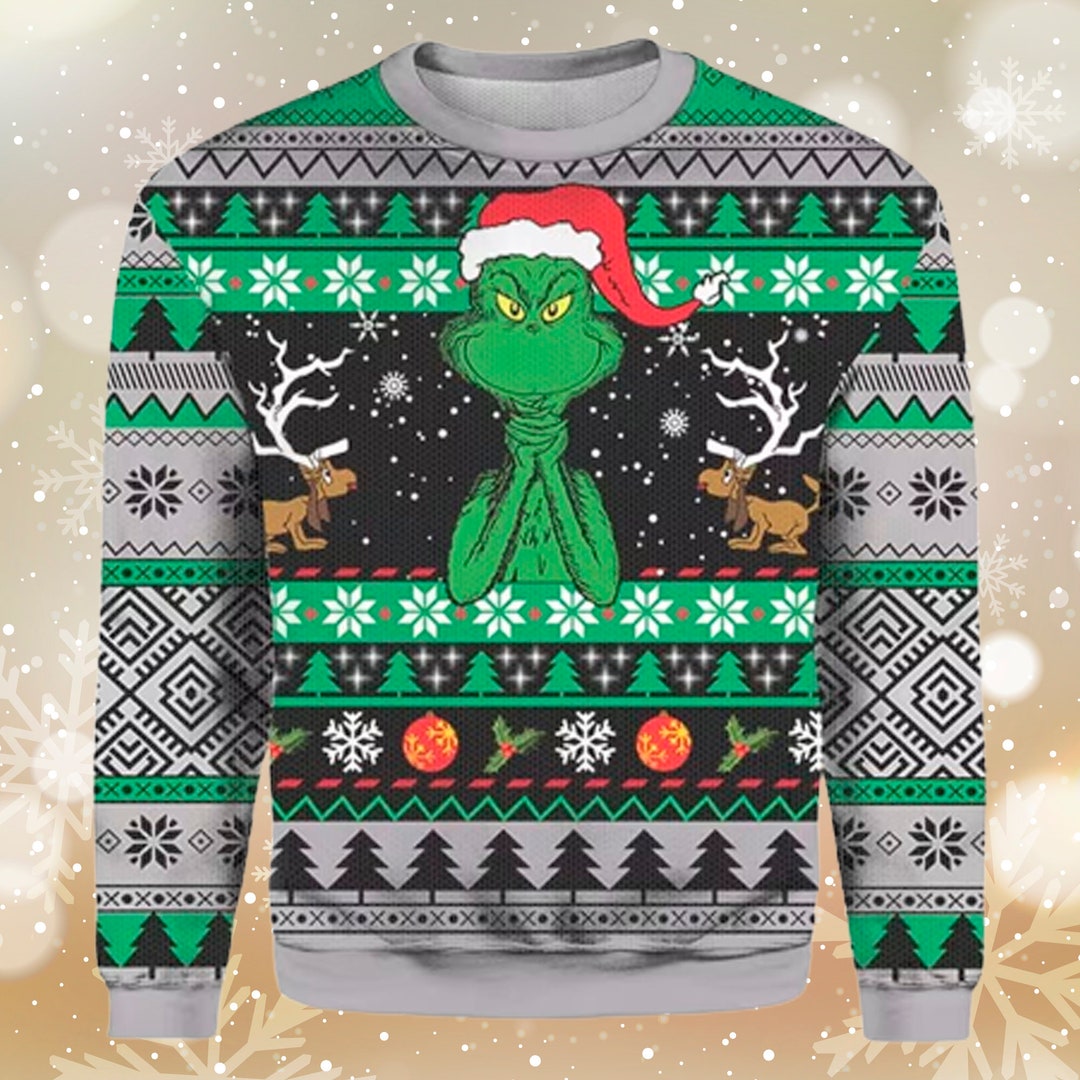 The Grinch Ugly Christmas Sweater the Grinch Ugly Sweater Etsy