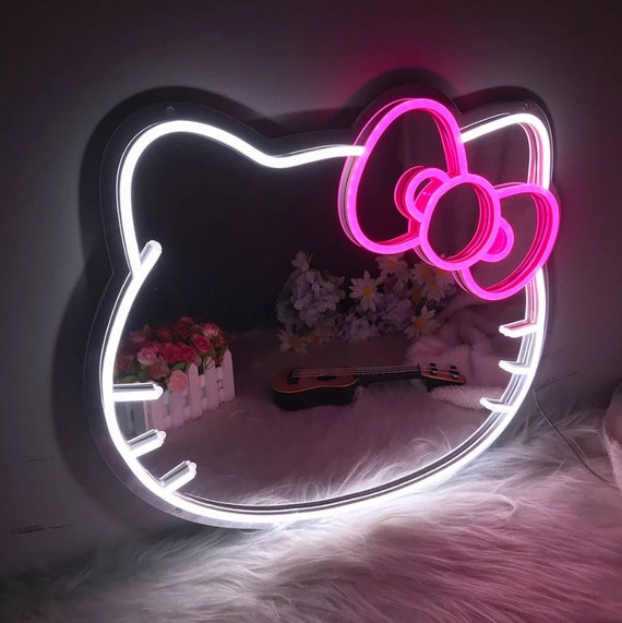 Hello Kitty LED Neon Wand Schminkspiegel, Wandspiegel