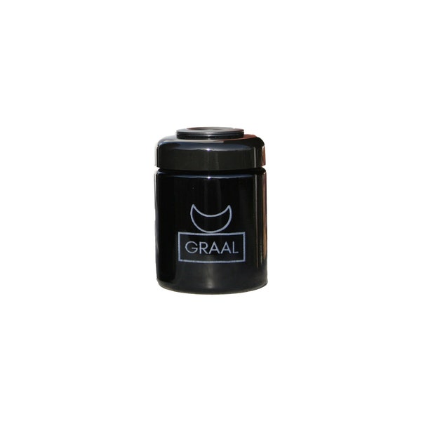GRAAL JAR 250ml bottle of cured in violet glass with thermo-hygrometer