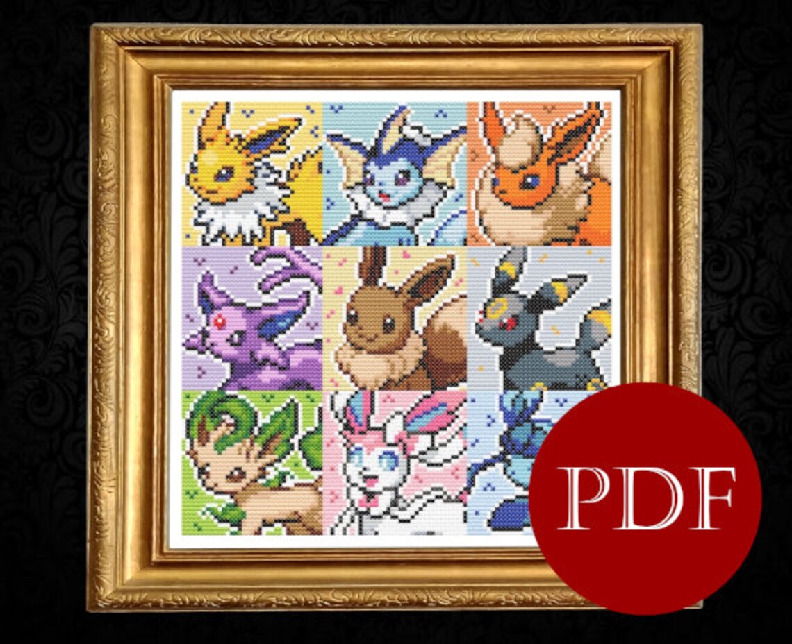 Eeveelutions Cross Stitch Pattern Etsy
