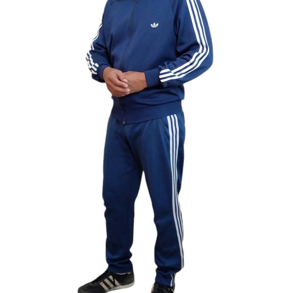 Super Vintage 70 - 80s Adidas Tracksuit Blue Black Colour.