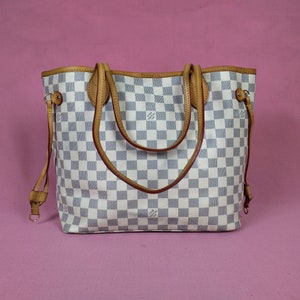 Vintage LV Neverfull Damier Azur MM Tote Bag.