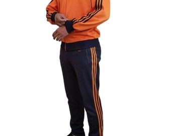 Super Vintage 70 - 80er Jahre Adidas Trainingsanzug Orange.