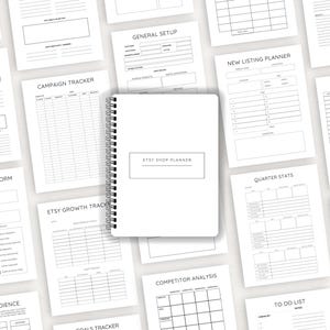 Streamline your Etsy business with this Etsy Shop Planner! Perfect for Etsy sellers, this planner helps you organize your shop, manage inventory, track sales, and plan your marketing efforts.