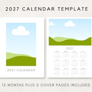 Step into 2027 with this versatile 2027 Calendar Template! This editable calendar is designed for both personal and commercial use. Add your pictures or designs effortlessly.