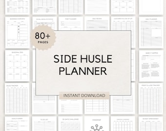 Side Hustle Planner, Side Hustle, Side Hustle Success, Side hustle Plan, Business Planner, Small Business Planner, Side Hustle Tracker
