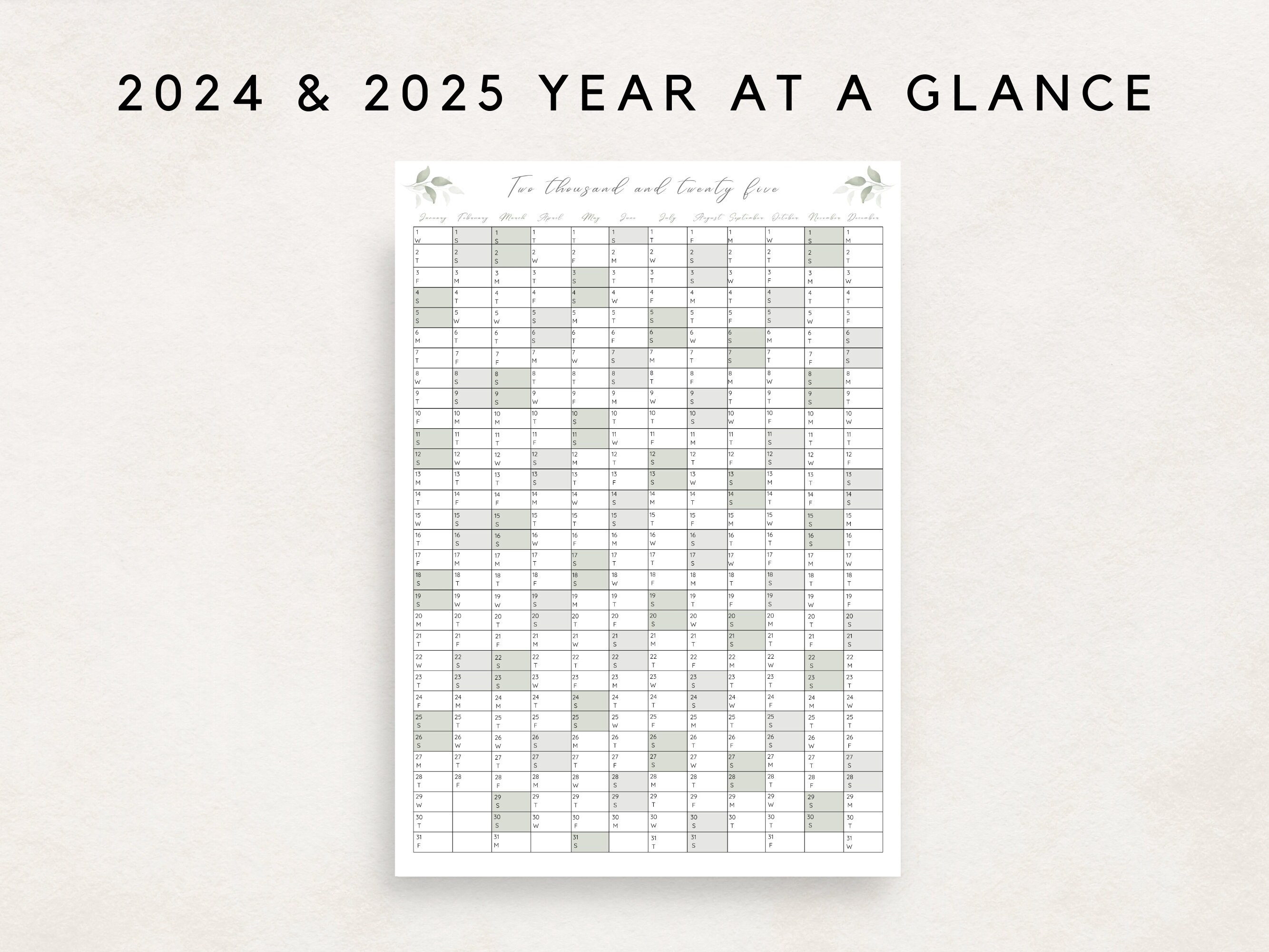 20242025 Yearly Planner, Year Planning Calendar, Calendar Poster, 2024