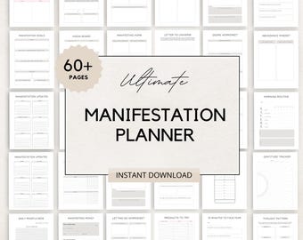 Manifestation Planner, Law of attraction, Manifest Journal, Mindfulness Journal, Manifest Planner, Mental Health, Manifestation Plan Print