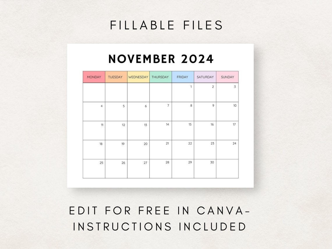 Monthly Calendar 20242025, 2024 2025 Calendar Printable, Calendar Template, 12 Month Calendar