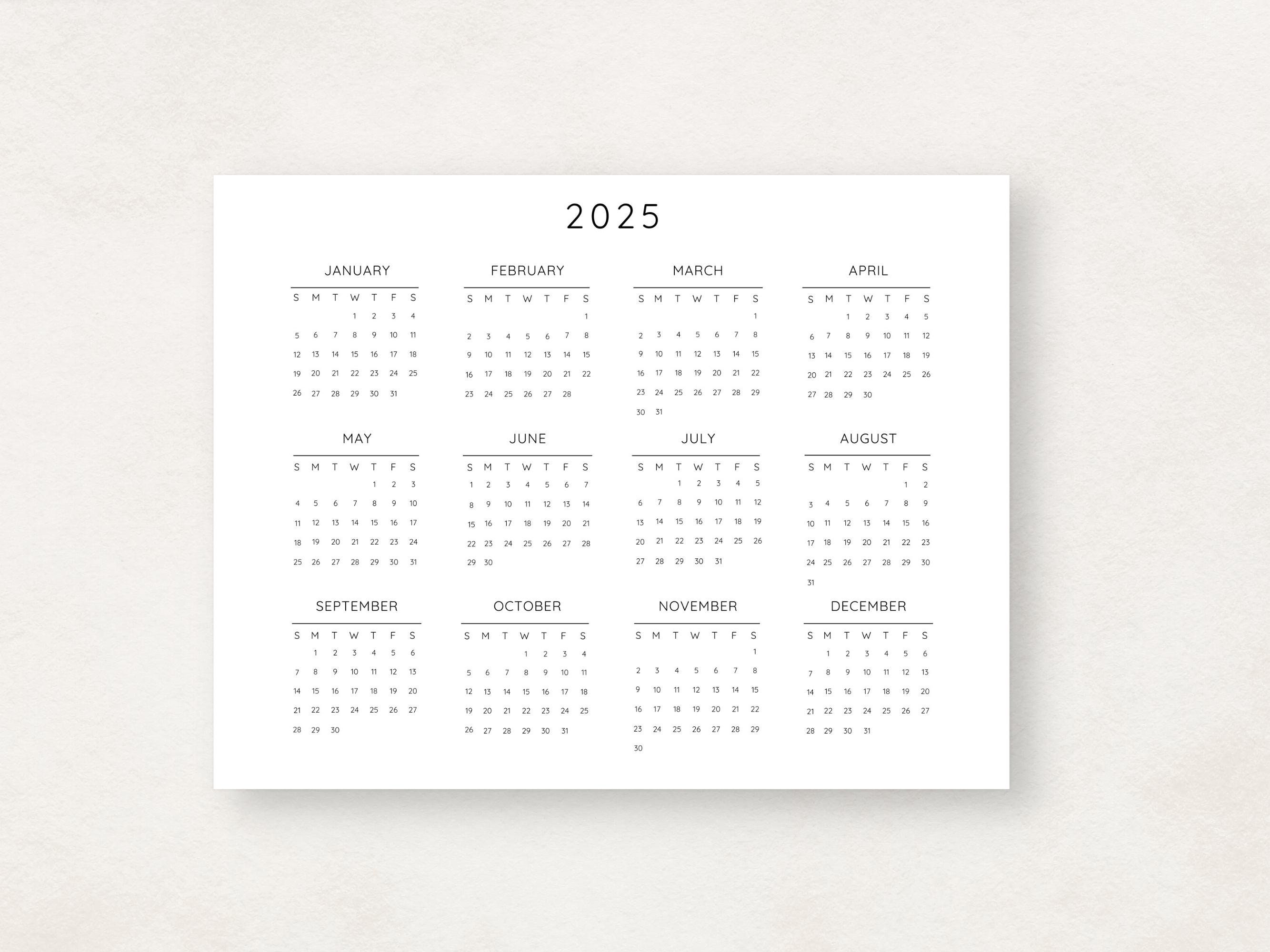 2024-2025 Yearly Calendar, Printable Calendar, 2024-2025 Calendar ...