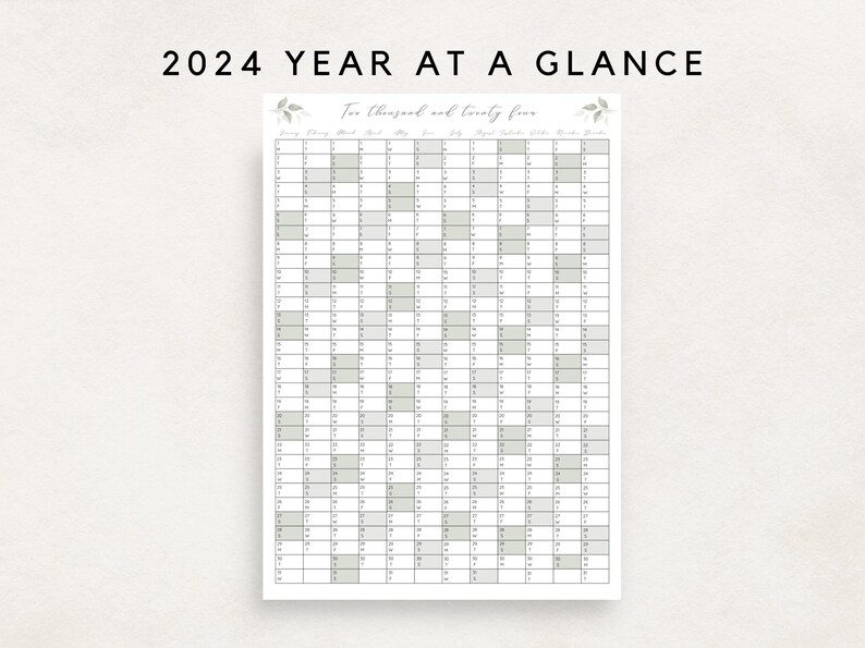 2024 Yearly Planner Printable, Yearly Planning Calendar, Calendar