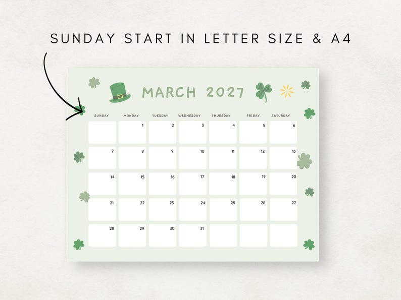Stay organized with this 2027 calendar printable.