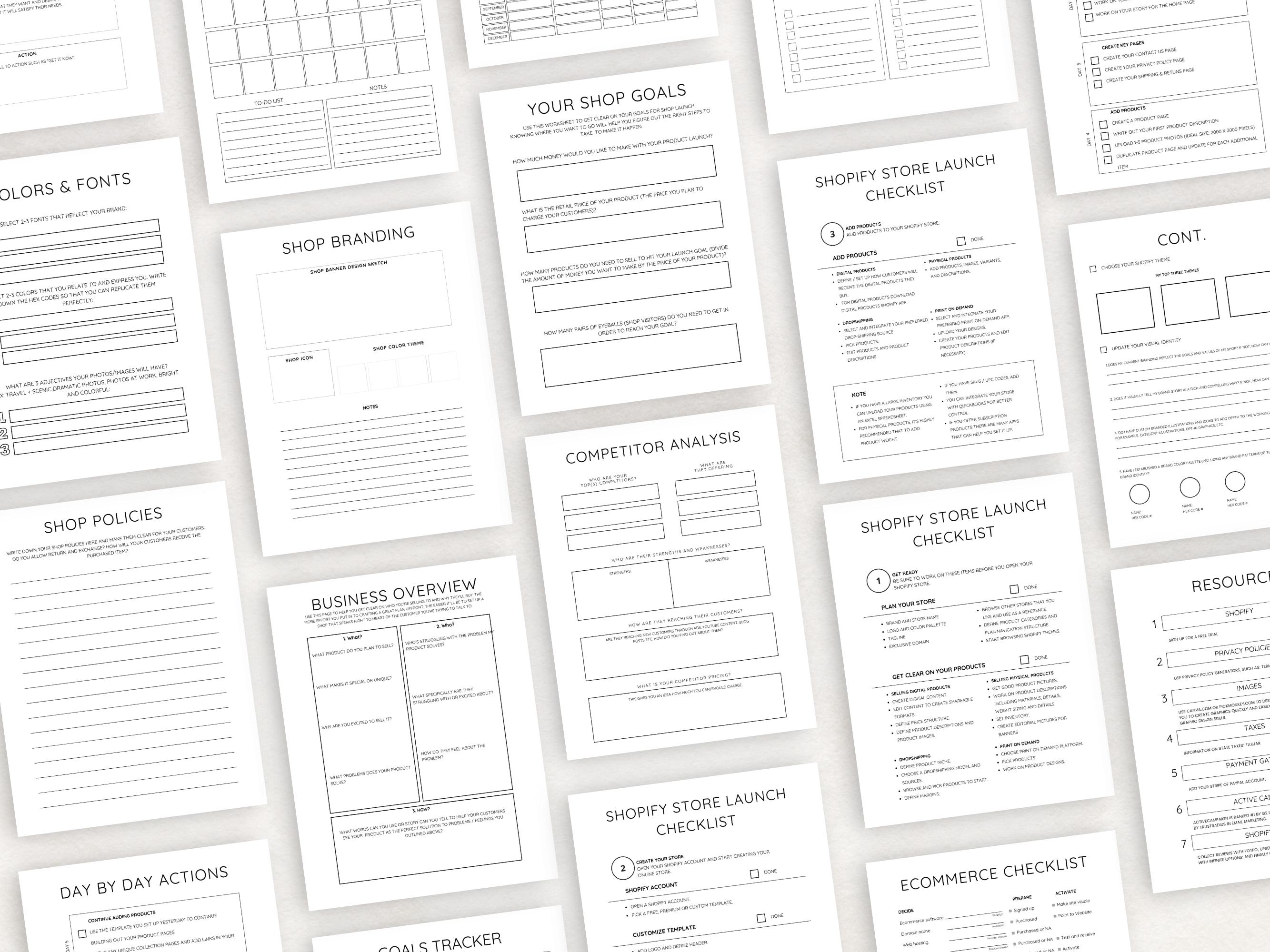 Shopify Planner, Shopify Store Planner Printable, Shopify Business Planner, Digital Shopify ...