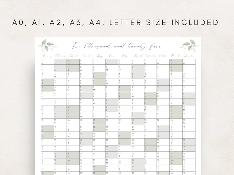 2025 Yearly Planner Printable, Yearly Planning Calendar, Calendar ...
