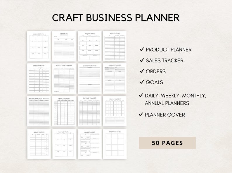 Elevate your crafting business with this Craft Business Planner! Specifically designed for crafters, this planner helps you stay organized, track sales, manage inventory, and plan your projects effectively.