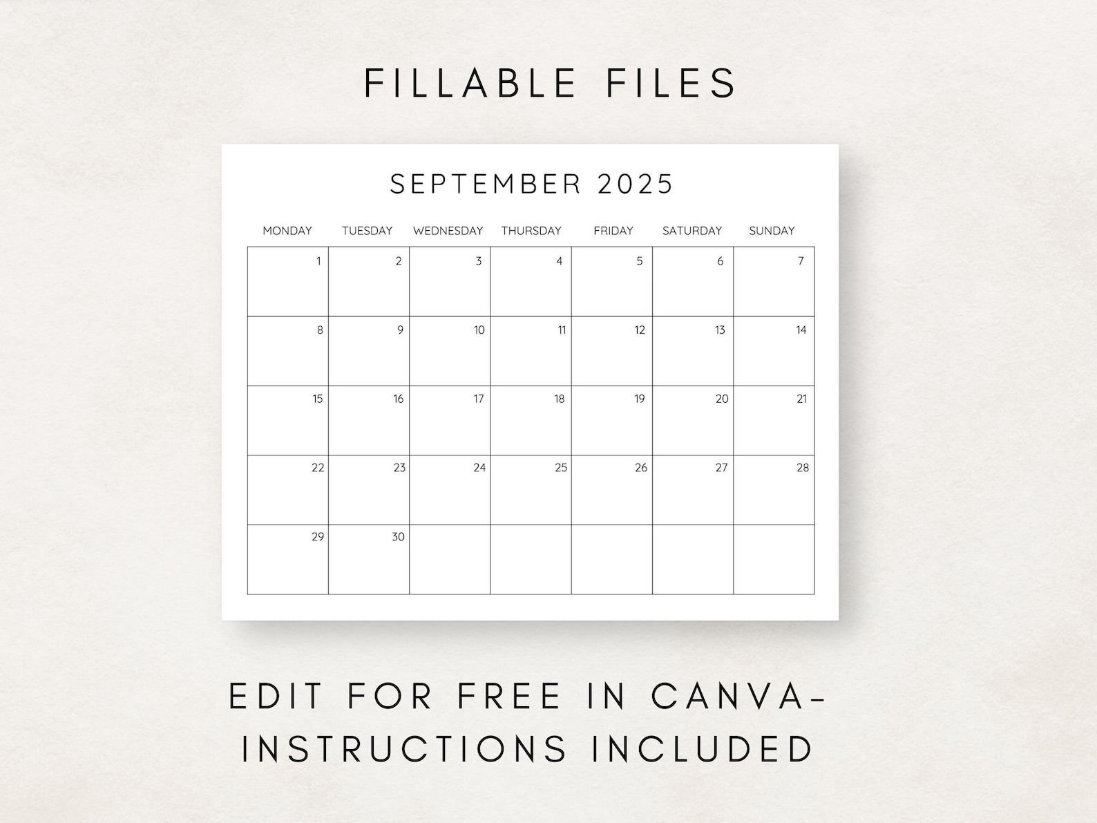 2024 2025 Calendar Printable, Monthly Calendar 2024 2025, Fillable