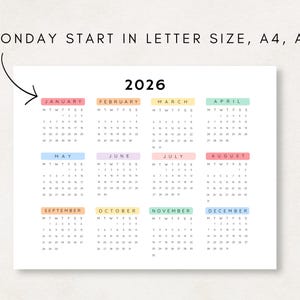Plan ahead with this 2026 Yearly Calendar Printable!