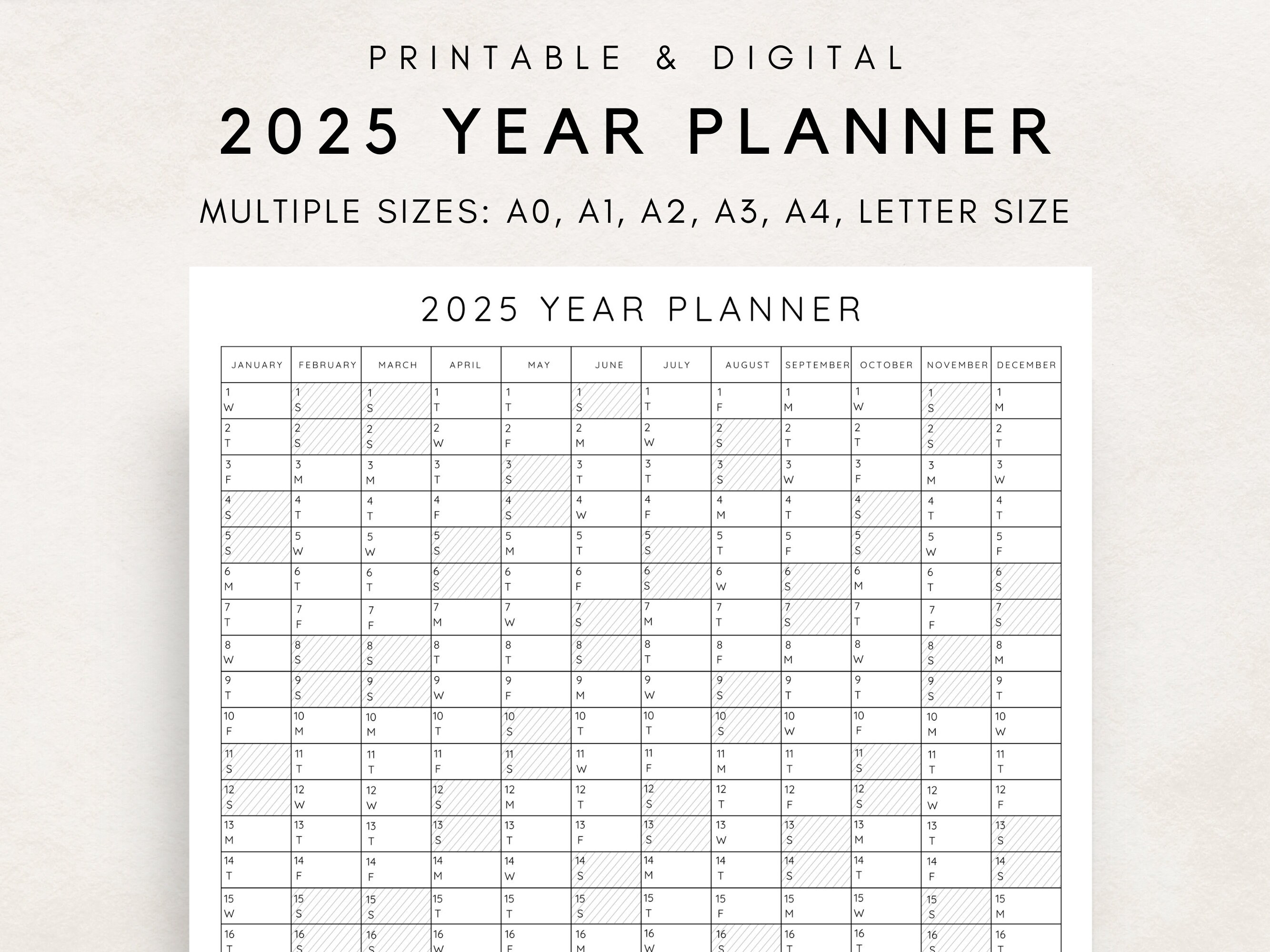 Tallon 2025 Diary Full Year Planner - A Day To View Week To View Ultimate Organiser